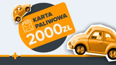 Promocja z kartą paliwową o wartości 2000 zł i żółtymi samochodzikami